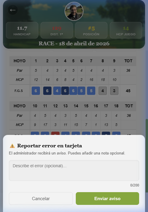 Diálogo de Reporte
